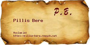 Pillis Bere névjegykártya
